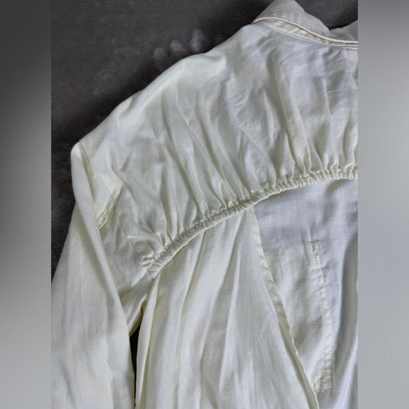 Anthropologie Pilcro Size XL Tie-Back Shrunken Shirt Ivory - Picture 10 of 14